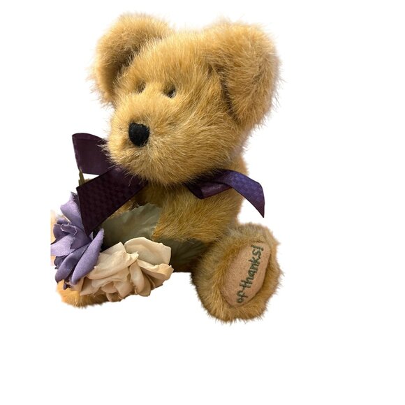 Vintage 2002 Boyds Bear A Bunch of Thanks Plush Embroidered Jointed Flowers - Picture 3 of 5